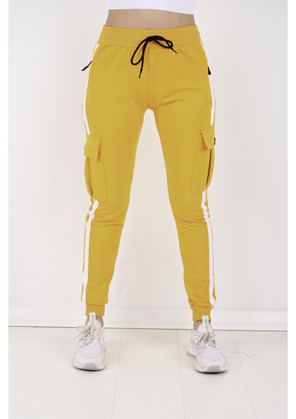 2 Iplik Yanları Şeritli,kargo Cepli Kadın Eşofman ALTI-8831 modelleri