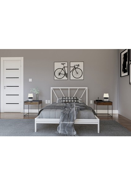 Gm 228 Gözde Beyaz Dublex Tek Kişilik Karyola 90X190