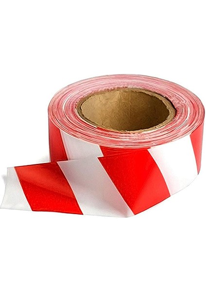 Emniyet Ikaz Şeridi Kırmızı Beyaz 6 Cm 500 Metre