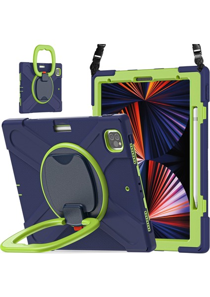 Ipad Pro 12.9 2021 Için Durum (Navy Blue + Lime) (Yurt Dışından) fırsatları