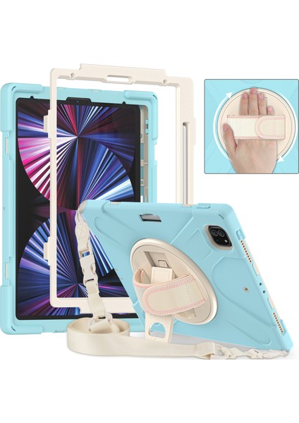 IPAD Pro Için Silikon + Pc Kılıf 12.9 2021 (Ice Blue) (Yurt Dışından) fiyatları