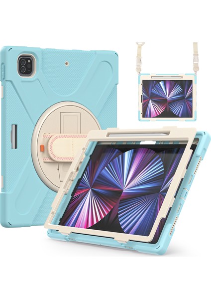 IPAD Pro Için Silikon + Pc Kılıf 12.9 2021 (Ice Blue) (Yurt Dışından) fırsatları
