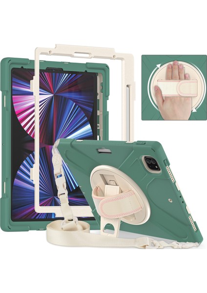 IPAD Pro Için Silikon + Pc Kılıf 12.9 2021 (Emerald Green) (Yurt Dışından) fiyatları