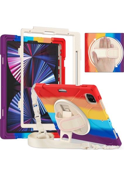 IPAD Pro Için Silikon + Pc Kılıf 12.9 2021 (Colorful Red) (Yurt Dışından) fiyatları