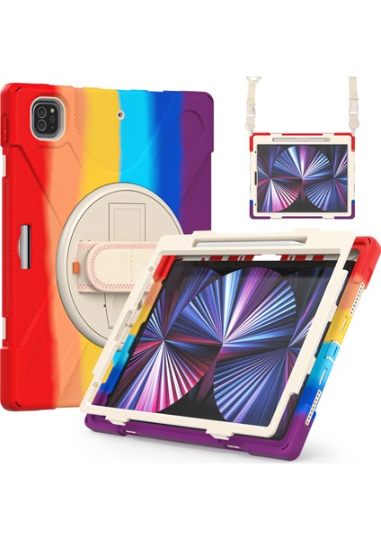 IPAD Pro Için Silikon + Pc Kılıf 12.9 2021 (Colorful Red) (Yurt Dışından) fırsatları