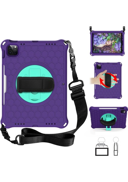 IPAD Pro 11 (2021) / (2020) / (2018) Için Silikon Pc Kılıfı (Purple Mint Green) (Yurt Dışından)