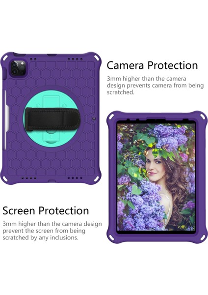 IPAD Pro 11 (2021) / (2020) / (2018) Için Silikon Pc Kılıfı (Purple Mint Green) (Yurt Dışından) fiyatları