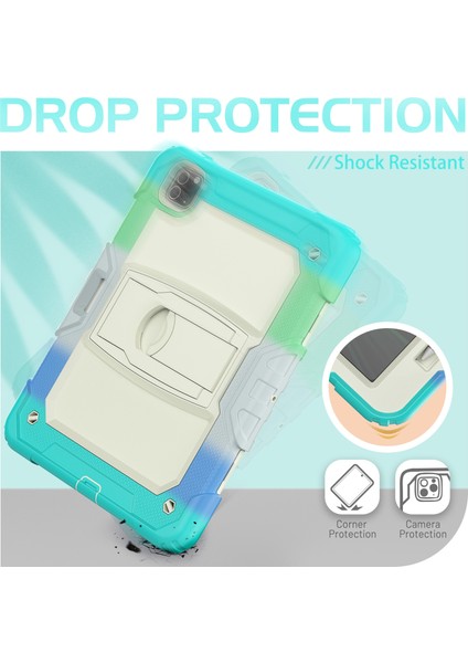 Silicone + Pc Tablet Case For iPad Pro 11 2021 / 2020 / 2018 (Camouflage Light Blue) (Yurt Dışından) fırsatları