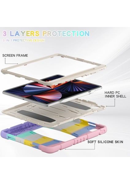 Ipad Pro 12.9 2021 Için Durum (Colorful Pink) (Yurt Dışından) fırsatları