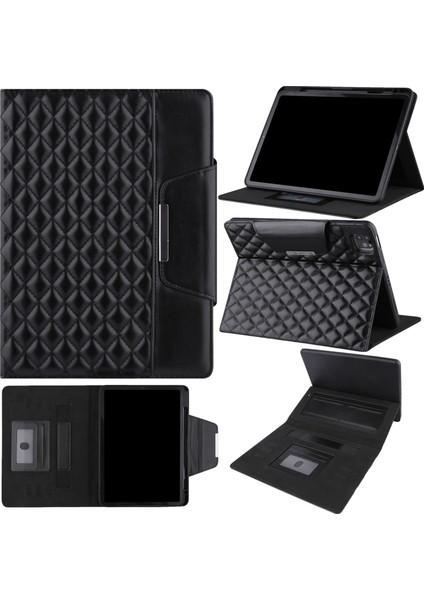 IPAD Pro 11 Için Damalı Deri Kılıf (2021 / 2020/2018) (Black) (Yurt Dışından)