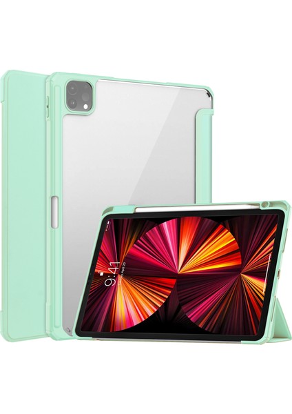 Ipad Pro 11 Için Akrilik Tpu + Pu Kılıf (2021/2020/2018) (Mint Green) (Yurt Dışından)