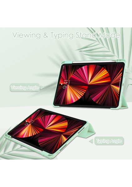Ipad Pro 11 Için Akrilik Tpu + Pu Kılıf (2021/2020/2018) (Mint Green) (Yurt Dışından) modelleri