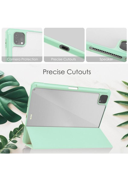 Ipad Pro 11 Için Akrilik Tpu + Pu Kılıf (2021/2020/2018) (Mint Green) (Yurt Dışından) fırsatları