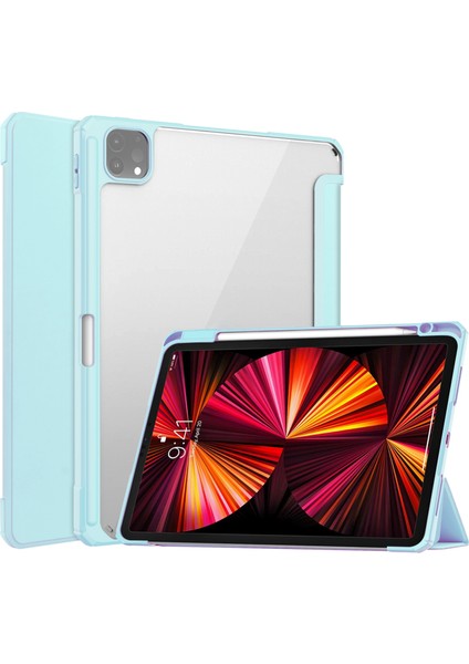 Ipad Pro 11 Için Akrilik Tpu + Pu Kılıf (2021/2020/2018) (Sky Cloud Blue) (Yurt Dışından)