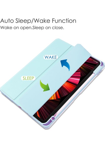 Ipad Pro 11 Için Akrilik Tpu + Pu Kılıf (2021/2020/2018) (Sky Cloud Blue) (Yurt Dışından) fiyatları