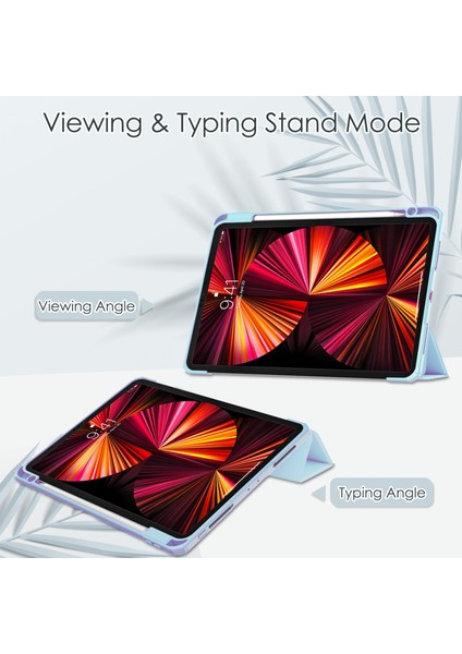 Ipad Pro 11 Için Akrilik Tpu + Pu Kılıf (2021/2020/2018) (Sky Cloud Blue) (Yurt Dışından) modelleri