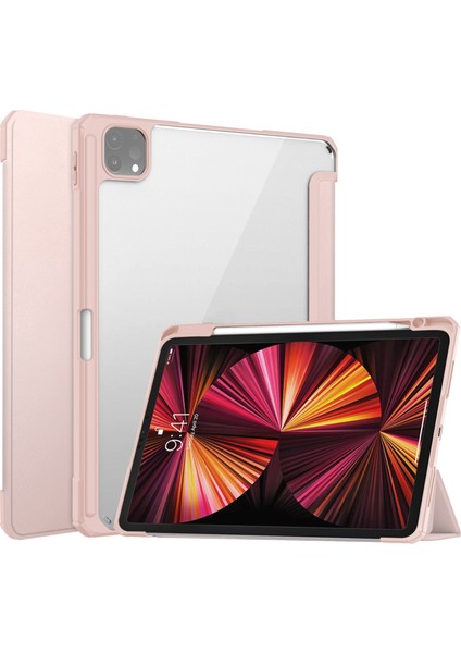 Ipad Pro 11 Için Akrilik Tpu + Pu Kılıf (2021/2020/2018) (Rose Gold) (Yurt Dışından)