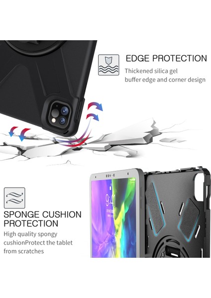 Ipad Pro 11 (2020) Için 360 Derece Dönme Pc Silikon Kılıf (Kırmızı Gül) (Yurt Dışından) modelleri