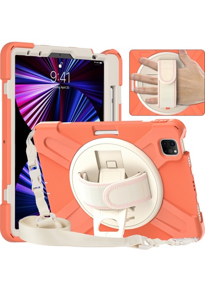 Ipad Pro 11 2021/2020/2018 Için Silikon + Pc Kılıfı (Orange) (Yurt Dışından)