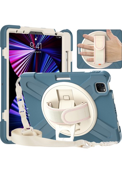 Ipad Pro 11 2021/2020/2018 Için Silikon + Pc Kılıfı (Cornflower Blue) (Yurt Dışından)