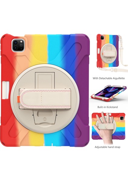 Ipad Pro 11 2021/2020/2018 Için Silikon + Pc Kılıfı (Colorful Red) (Yurt Dışından) fiyatları