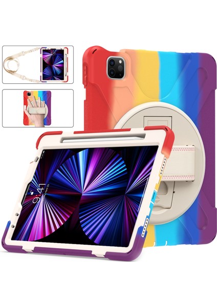 Ipad Pro 11 2021/2020/2018 Için Silikon + Pc Kılıfı (Colorful Red) (Yurt Dışından) modelleri