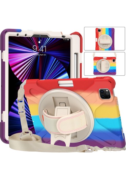 Ipad Pro 11 2021/2020/2018 Için Silikon + Pc Kılıfı (Colorful Red) (Yurt Dışından) fırsatları