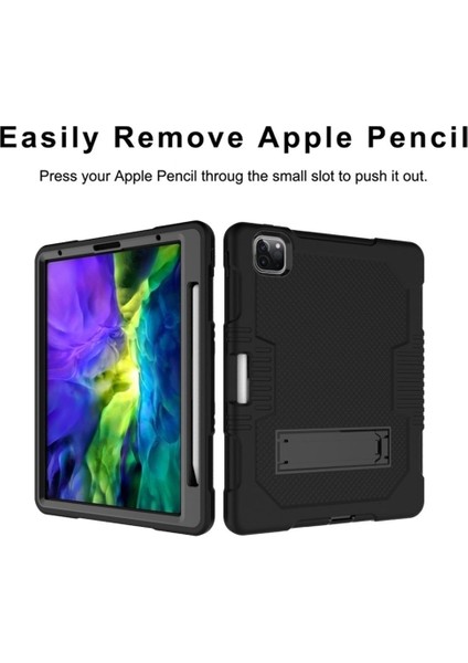 Ipad Pro 12.9 Inç Için Tutucu ile Pc Kılıfı (2018/2020) (Black) (Yurt Dışından)