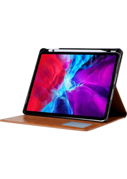 Ipad Pro Için Deri Kılıf 12.9 (2020) (Wine Red) (Yurt Dışından)