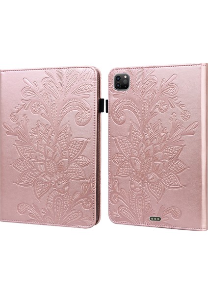 Lace Flower Pu Case For iPad Pro 11 2021 / iPad Air 2020 (Altın) (Yurt Dışından)
