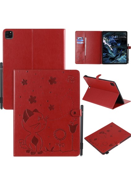 For iPad Pro 12.9 (2020) & (2018) Protective Case (Red) (Yurt Dışından)