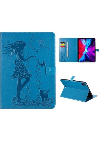 Ipad Pro Için Deri Kılıf 12.9 (2020) (Blue) (Yurt Dışından)