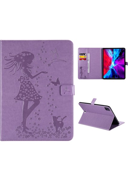 Ipad Pro Için Deri Kılıf 12.9 (2020) (Purple) (Yurt Dışından)