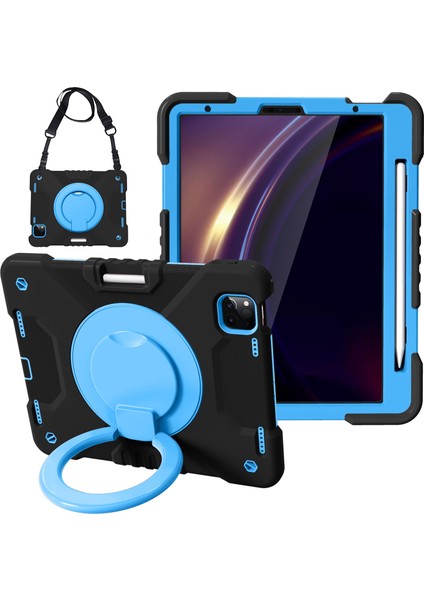 IPAD Pro 11 (2018/2020) Silikon + Pc Kılıfı (Black+Blue) (Yurt Dışından) fiyatları