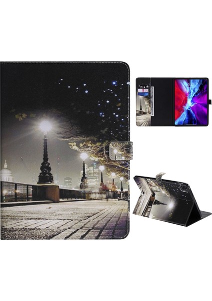 Ipad Pro Için Deri Kılıf 12.9 (2020) (Cityscape) (Yurt Dışından)