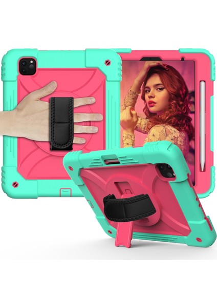 Ipad Pro 11 Inç 2020 Için Zor Durumda (Mint Green + Rose Red) (Yurt Dışından)