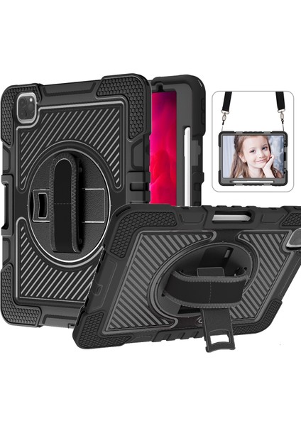 IPAD 10.9 / Pro 11 2020/2021 / 2018 Silikon + Pc Kılıfı (Black) (Yurt Dışından)