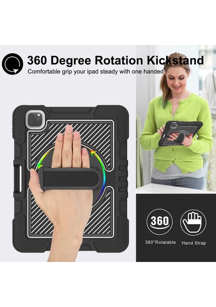 IPAD 10.9 / Pro 11 2020/2021 / 2018 Silikon + Pc Kılıfı (Black) (Yurt Dışından) modelleri