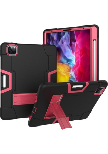 IPAD Pro 11 Inç 2021/2020 Için Zor Durumda (Black + Rose Red) (Yurt Dışından)