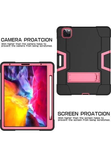 IPAD Pro 11 Inç 2021/2020 Için Zor Durumda (Black + Rose Red) (Yurt Dışından)