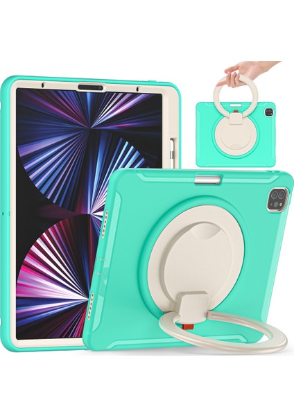 IPAD Pro Için Tpu + Pc Kılıfı 12.9 2021 (Mint Green) (Yurt Dışından)