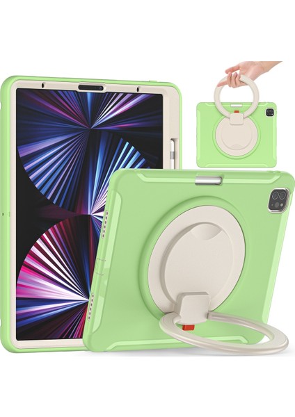 IPAD Pro Için Tpu + Pc Kılıfı 12.9 2021 (Matcha Green) (Yurt Dışından)