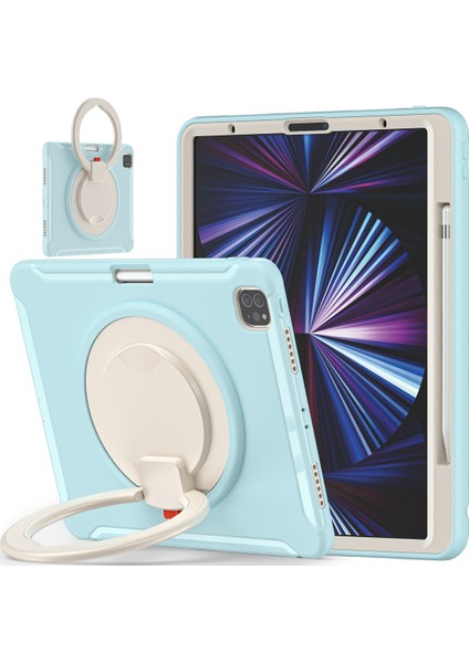 IPAD Pro Için Tpu + Pc Kılıfı 12.9 2021 (Ice Crystal Blue) (Yurt Dışından) fırsatları