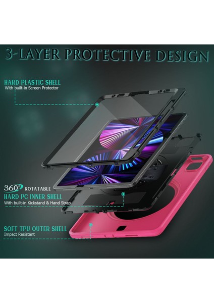 Ipad Pro 11 2021 Için Tpu + Pc Tablet Kılıfı (Rose Red) (Yurt Dışından) fırsatları