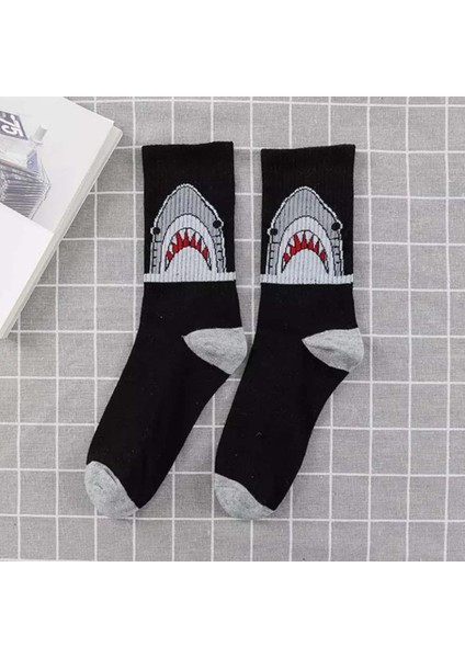 Shark Siyah Unisex Çorap