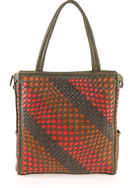 Geti Yeşil Deri/renkli Kadın Omuz Çantası 95 Geti