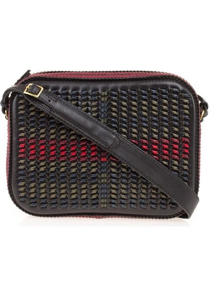 Usot Siyah Deri/renkli Kadın Çapraz Askılı Çanta 188 Usot