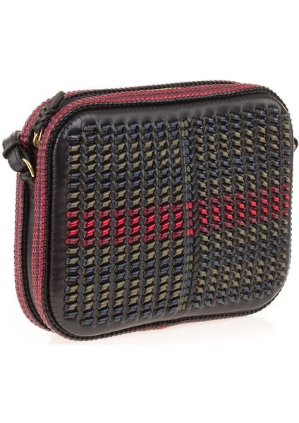 Usot Siyah Deri/renkli Kadın Çapraz Askılı Çanta 188 Usot modelleri