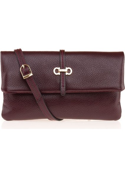 Bordo Rölax Deri Kadın Portföy & Clutch Çanta Blm P-02