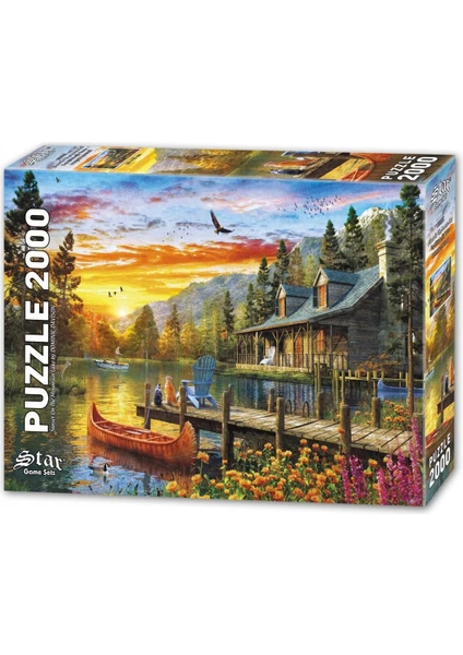 1100479 Dağ Gölünde Gün Batımı 2000 Parça Puzzle -Star